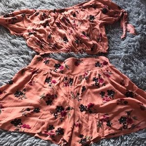 Two piece set shorts and crop top